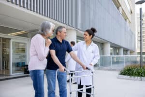 leaving the hospital after knee replacement surgery