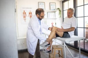 man with stiffness after knee replacement